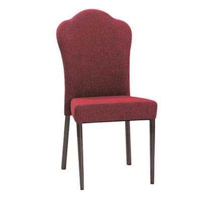 China Dining Chair Design Burgundy Fabric Black Metal Tube Furniture Steel Restaurant Chair For Dining Room for sale