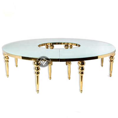 China Nouveau de cadeiras contemporary luxury stainless steel circle wedding furniture round table for sale