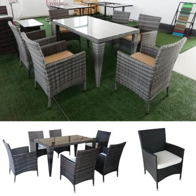 China KD Style For Backup Pack 7 Piece Outdoor Patio Dining Furniture Rattan Wicker Set for sale