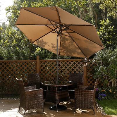 China With Market Angel Adjustable Tilt Outdoor Garden 9' Polyester Fabric Umbrellas, With Tilt And Crank for sale