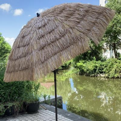 China With Angel Adjustable Tilt 7.5FT, 220CM Round Garden Umbrella Patio Synthetic Cover Tiki Raffia Straw Outdoor Beach Thatch Umbrella with Crank, Tilt, UV30+ for sale