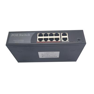 China Stable Metal Case 10 Port Poe Switch 8 PoE 100Mbit Support Broadcast Storm Control for sale