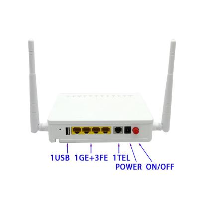 China English Firmware ZTE GPON ONU F663 1GE 3FE 1TEL 5DBI WIFI ONU ROUTER for sale