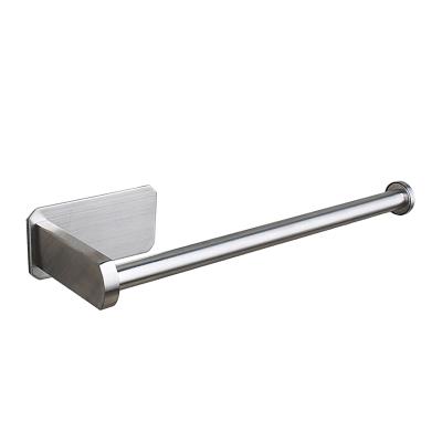 China Wholesale Modern Modern No Punch Brushed SUS 304 Stainless Steel Self Adhesive Toilet Paper Holder for sale