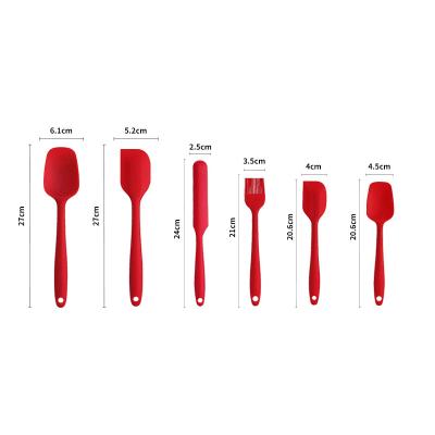 China Sustainable Kitchenware Sustainable 6 Pieces Set Nonstick Heat Resistant Silicon Spatula Set 6 Pcs For Cooking for sale