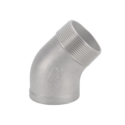 China Water Hydraulic Parts Pipe Fittings SS 304 45 Degree Male Female Thread Elbow Hose for sale