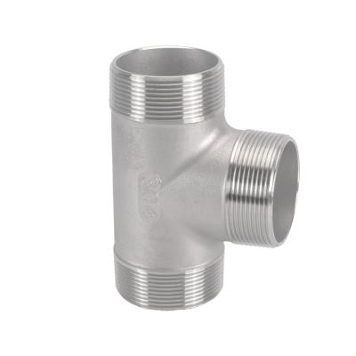 China Hydraulic Water Parts Pipe Fittings Male Stainless Steel Tee for sale