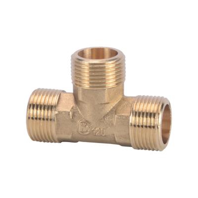 China Water Hydraulic Parts Male Pipe Fittings Brass Tee Connector for sale