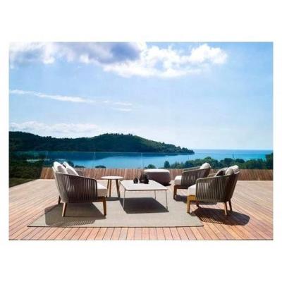 China Modern outdoor braided rope sofa patio bench outdoor garden leisure sofa furniture set for sale