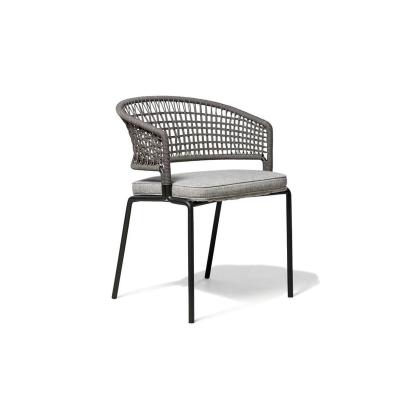 China Modern Outdoor Garden Furniture Restaurant Cafe Aluminum Patio Chair Rope Wicker Dining Chairs for sale