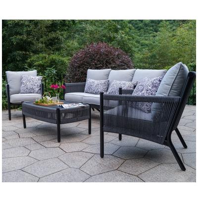 China Waterproof Outdoor Furniture Outdoor Rope Dining Chair Good Quality Rope Outdoor Sofa Garden Aluminum Rope Furnture for sale