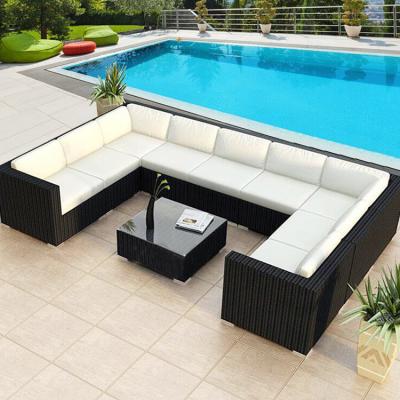 China New Design Waterproof Outdoor Patio Furniture Wicker Furniture All Weather Outdoor Sofa Set For Outdoor Garden Set Rattan Sofa Weaving Set for sale