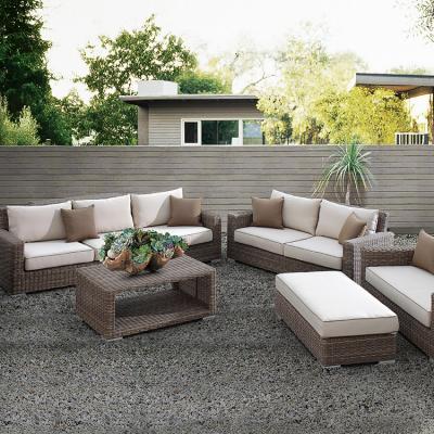 China Industrial All Weather Waterproof Aluminum Rattan Wicker Outdoor Garden Patio Sectional Sofa Sets for sale