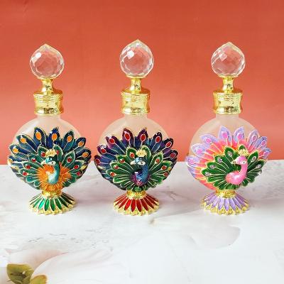 China Personal Care 10ml Patented Animal Peacock Attar Metal Perfume Fancy Essential Oil Refillable Bottle Refillable Bottles Gift Home Decor#10213 for sale