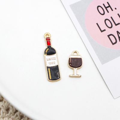 China FASHIONABLE Asymmetric Drop Chandelier Goblet Wine Bottle Dangle Earrings Combine Red Hook Earrings For Women Girls for sale