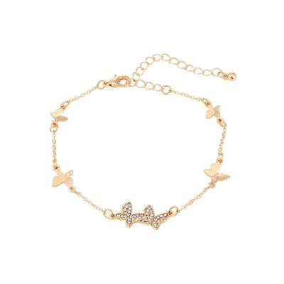 China 2022 Casual/Sports Newest Gorgeous Gold Diamond Butterfly Bracelet Adjustable Size Gold Bangle For Women Gift for sale