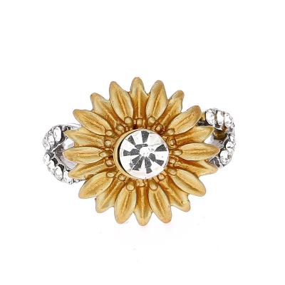 China BOHEMIA Gold Sunflower Petal Ring Bohemia Zircon Index Finger Ring for Women Girl Beach Vacation Seaside for sale