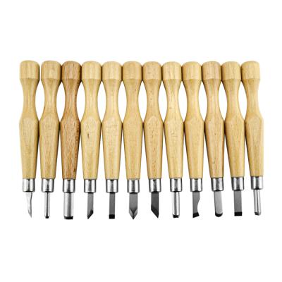 China 12pc Wood Carving Carving Tools Knife Set Carving Chisels Knife Kit for sale