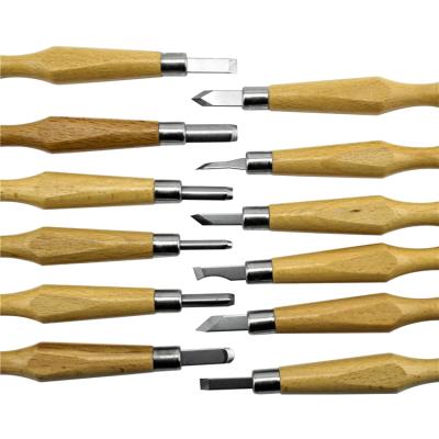 China Amazon Custom Hot Selling 12pc Metal Wood Carving Tools Knife Set for sale