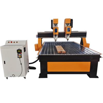 China Building Material Stores Two Spindles CNC Router Kit / Wood Cutting And Engraving CNC Router Water Cooling Spindle T-Slot Table NC Studio 1300*2500mm computer for sale