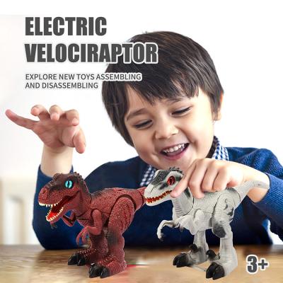 China Children Play DIY Assembly Tyrannosaurus Rex Battery Driven Dinosaur Carry-on Animal Toys DIY Dinosaur Assembly Toys for sale