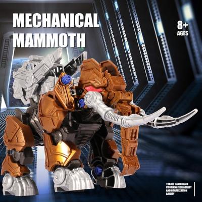 China DIY Assembly 2023 New Electric Walking Children's Dinosaur Model Assembly Set Mechanical Mammoth Simulation Dinosaur Creative Mechanical Toys for sale