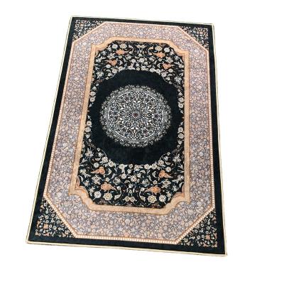 China Non-slip ready to ship sejadah prayer mat black islamic prayer cover with anti-slip bottom for sale