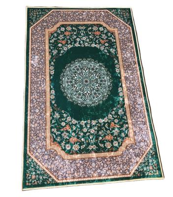 China Stain Resistant Sajadah Prayer Rug Filler Muslim Carpet with Prayer Beads for Eid Murack Festival for sale