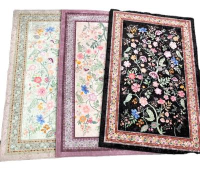 China Washable thinner padded portable sejadah islam muslims ice velvet prayer rug prayer rug for sale