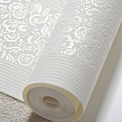 China Contemporary home decoration bedroom luxury embossed non woven 3d wallpaper for sale