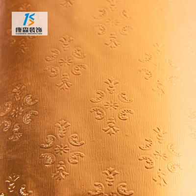 China Post modern perfect cheap aluminum foil 3d metallic gold design metallic silver gold wallpaper for wall for sale