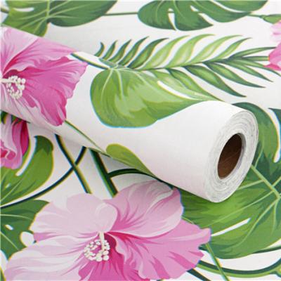 China hd traditional natural flower outlet 3d plant self adhesive wallpaper for home decoration for sale