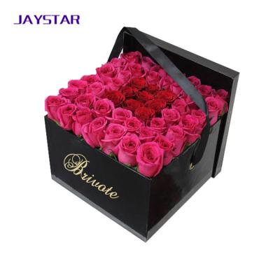 China Recyclable Rose Flower Garland Gift Box Craft Roses Flowers Hot Stamping Finished Packaging For Wedding Decoration DIY Boxes for sale