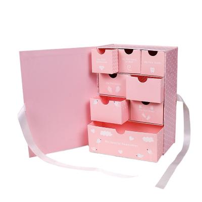 China Handmade Custom Calendar Box Nordic Christmas Advent Desk Calendar Box For Lipstick, Lip Gloss Make Up Packaging Bin D wen D wen for sale