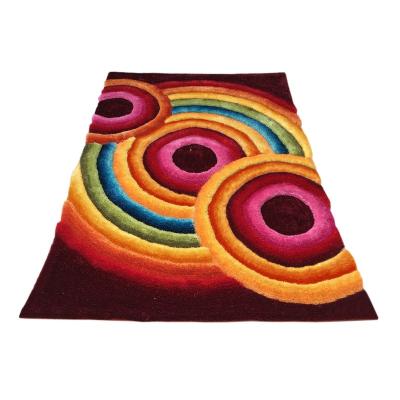 China Colorful Polyester Washable Rainbow Shaggy Floor Carpet for sale