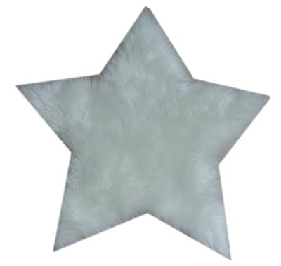 China Non-slip White Color Star Shape Faux Fur Blanket Kids Room Fluffy Rug / Rug for sale