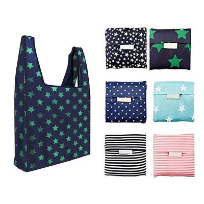 China Who respects the environment; Reusable; Portable; Tote Bag Large Reusable 190t Waterproof Heavy Duty Expandable Polyester Folding Grocery Bag for sale