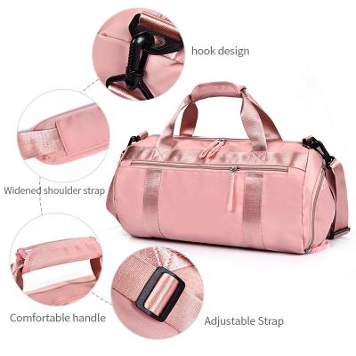 China Customized Hot Selling Logo Large Capacity Gym Duffle Bags Solid Color Gym Women Waterproof Sports Travel Bag for sale