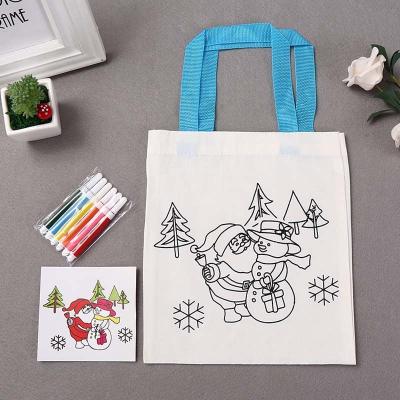 China China Factory White Logo Printed Cotton Canvas Tote Folding Custom Shopping Bag For Diy Painting for sale