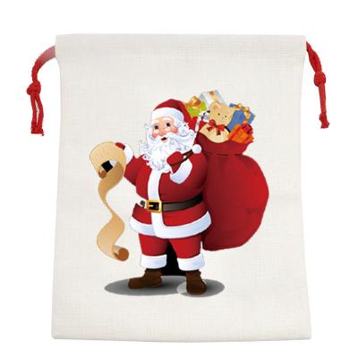 China Large Cotton 2021 Cotton Drawstring Canvas GiftBag Blank Sublimation Unicorn Christmas Santa Sack BagTo Personalize for sale