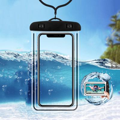 China Shockproof Light Color Printing PVC Dry Pouch Swimming Accessories Approve Water Cell Phone Mobile Cases Waterproof Cell Phone Bag for sale