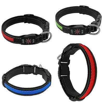 China Wholesale New Arrival LED Night Lights USB Rechargeable Dog Collar Pet Collar Reflective Reflective Glowing Led Safe at Night for sale