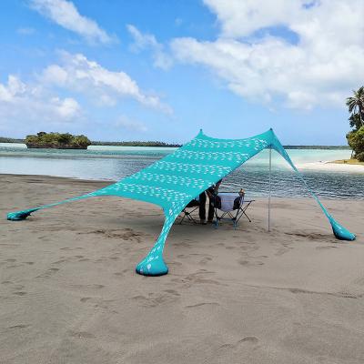 China Oxford Outdoor Fabric Canopy Entertainment Instant Light Pop Up Beach Tent 3-4 Peoples Beach Sun Shade Tent With Sandbag Anchors And Pegs for sale