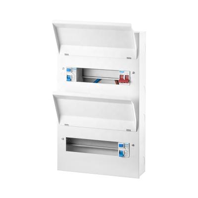 China Protect circuit breakers installed WOSOM WHMC36-R80 36way UK stylish metal cald consumer unit c/w 80A 30mA RCD for sale