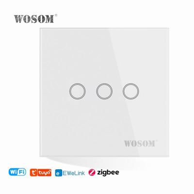 China Easy Installation Wall Touch Switch 2 Strip Crystal Glass Touch Switch Panel Wall Light Sensor wifi wall switch for sale