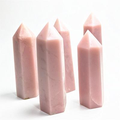 China Wholesale Natural Raw Crystal Rose Europe Stone Wand Opal Point Trick For Home Decoration for sale