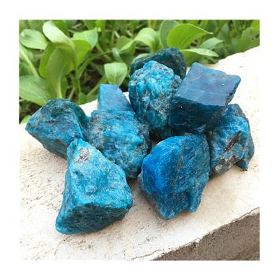 China wholesale rough healing natural raw stone crystals Europe blue quartz apatite for feng shui decoration for sale