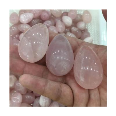 China Wholesale Europe natural raw crystal massage stone rose quartz yoni egg for women exercise tightening for sale