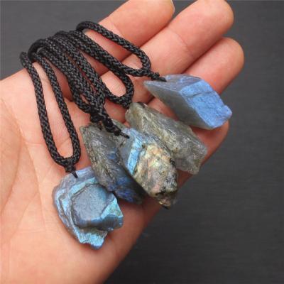 China Europe Square Healing Crystals Wholesale Irregular Labradorite Pendent Jewelry For Gifts for sale