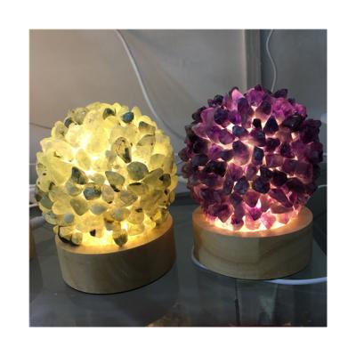 China Wholesale natural folk crystal crystal night light lep group quartz Europe crafts light home decoration for sale